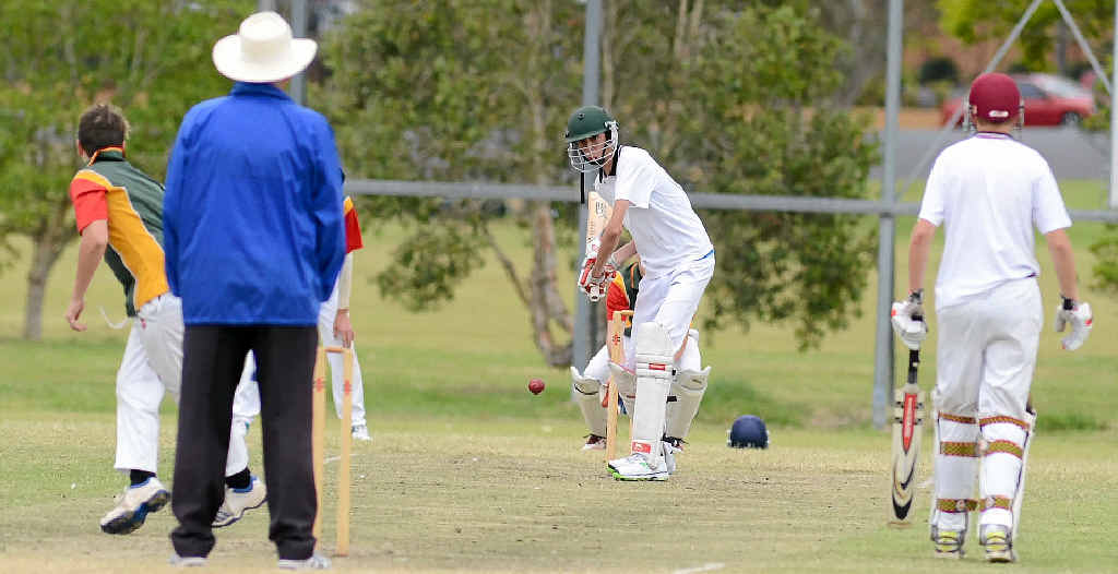 RIGHT: Richmond River High School batsman Damian Santin playing againstSt John’s Woodlawn. RIGHT: Richmond River High School batsman Damian Santin playing againstSt John’s Woodlawn.